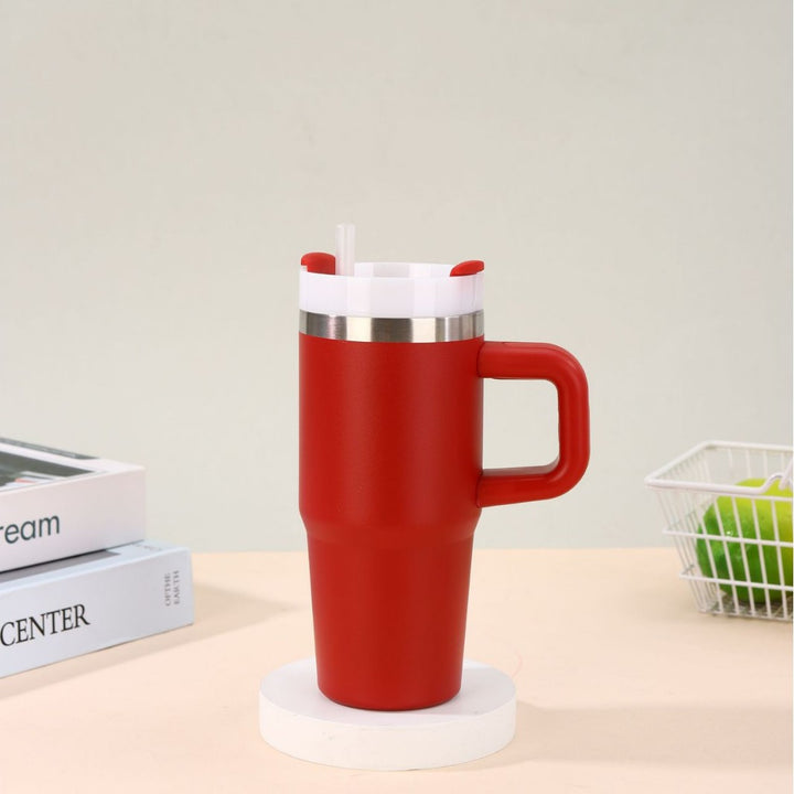 Unisex noble insulated cup with practical straw Bowlift