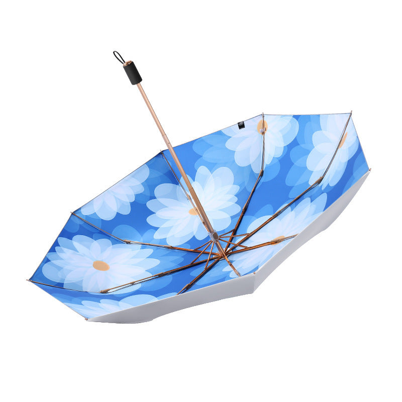 Ladies floral folding umbrella with slip-resistant handle Bowlift