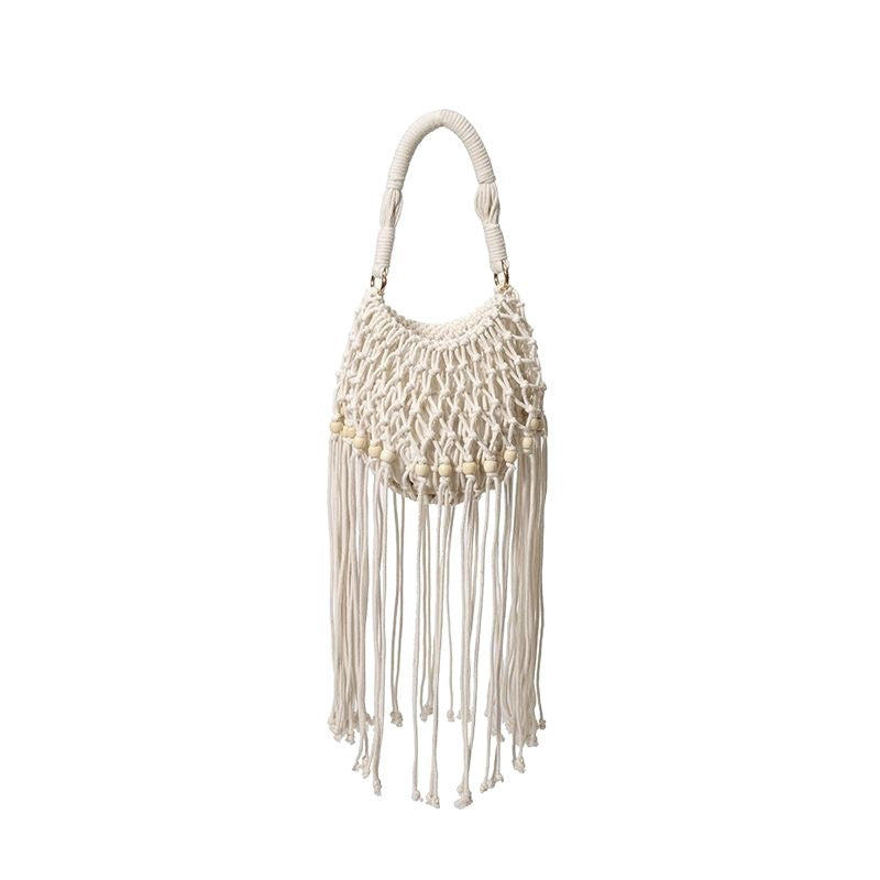 Hand-knotted shoulder bag with tassels Bowlift