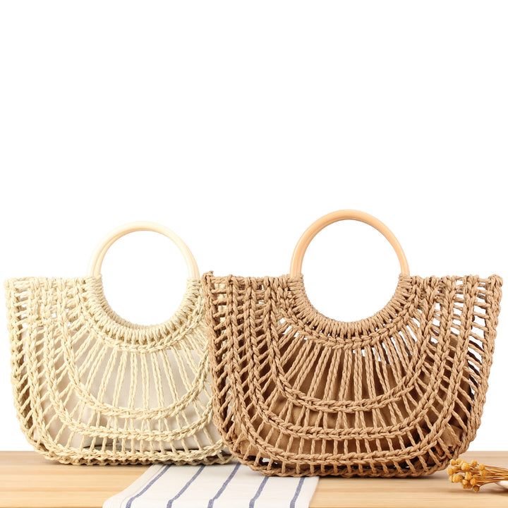 Handbag with Horizontal Braiding and Practical Inner Pouch Bowlift