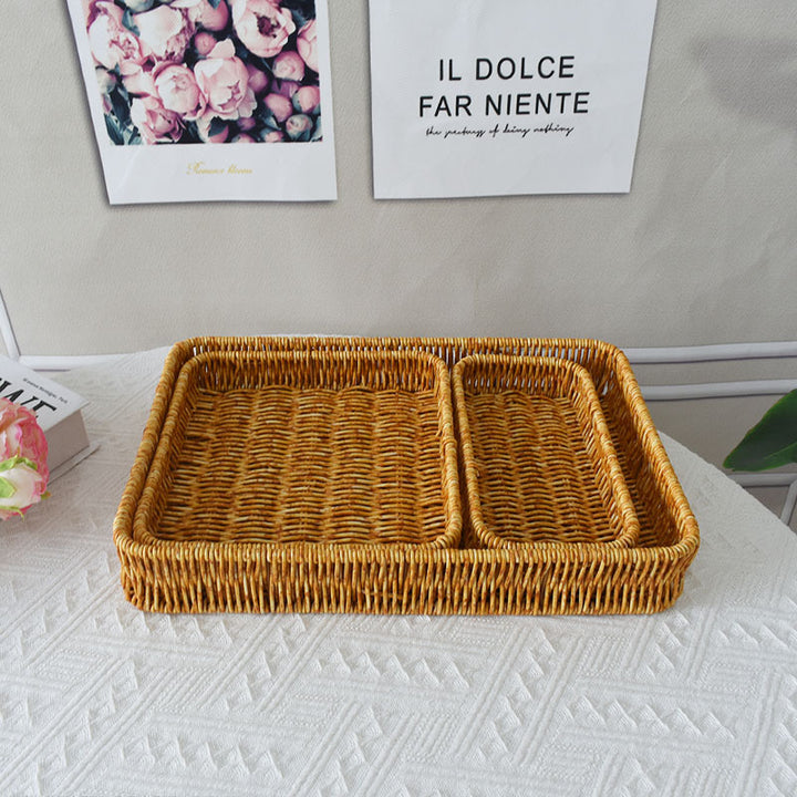 Elegant Handwoven Serving Tray Bowlift
