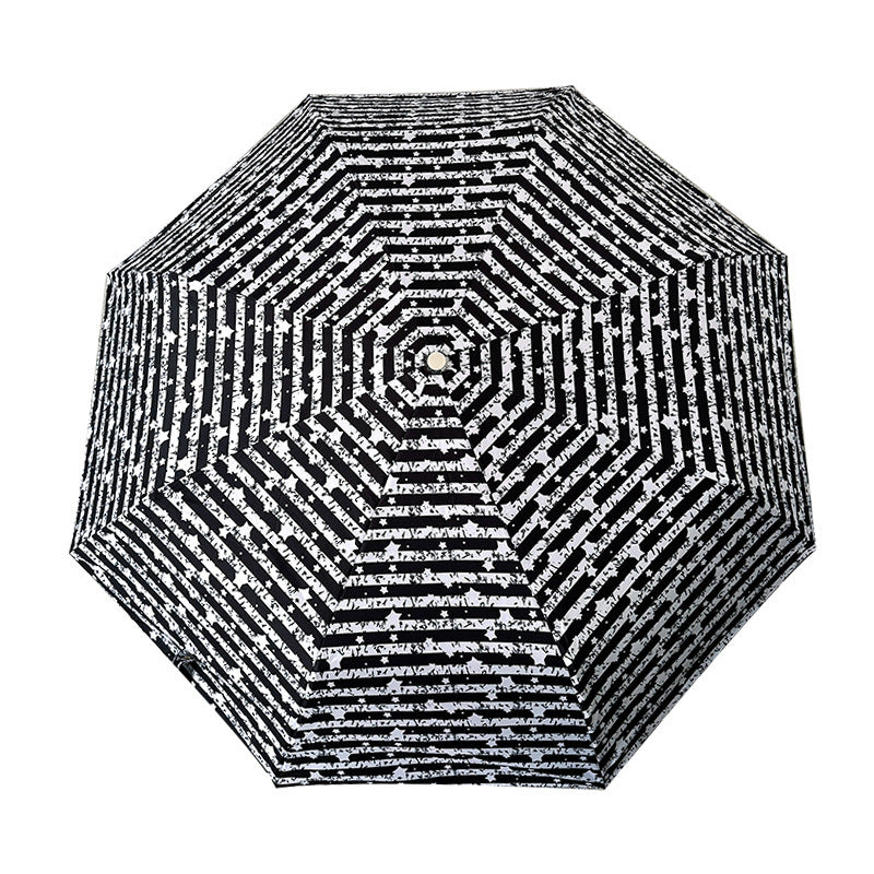 Women Foldable Umbrella with Stylish Stripe Pattern Bowlift