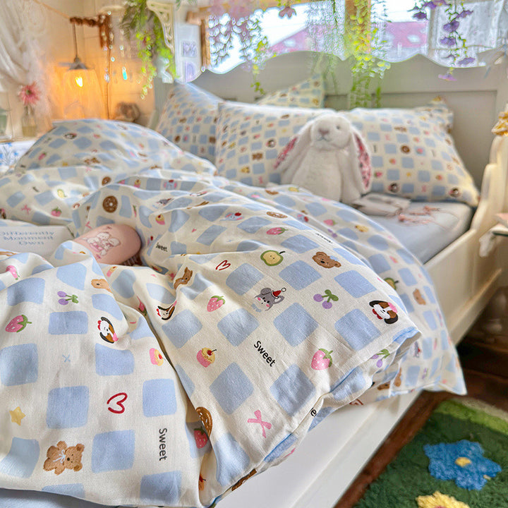 Printed Cotton-Blend Duvet Cover Set