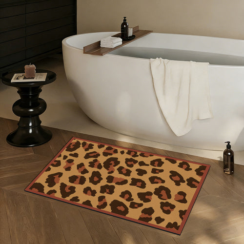 Decorative Leopard Print Bath Mat