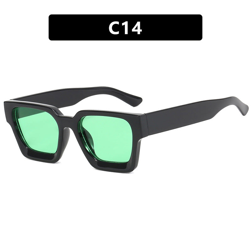 Ladies fashionable square sunglasses with sturdy frame and yellow lenses Bowlift