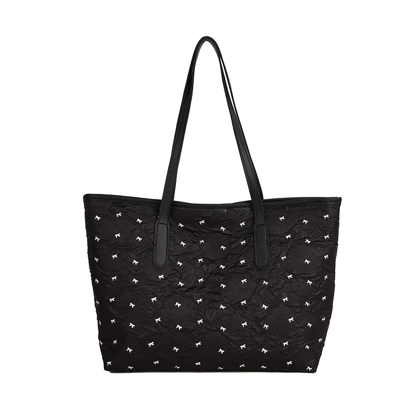Quilted Tote Bag with Pattern Bowlift