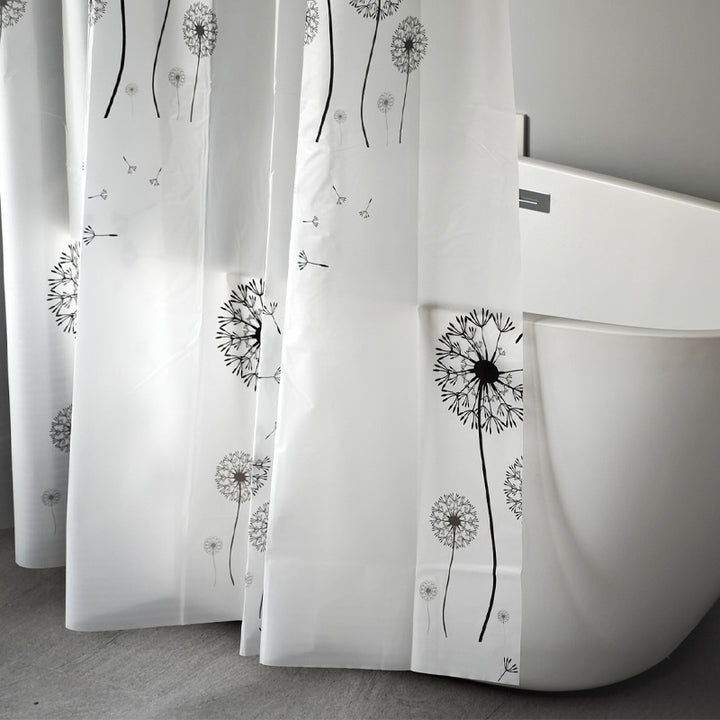 Dandelion Print Shower Curtain Bowlift