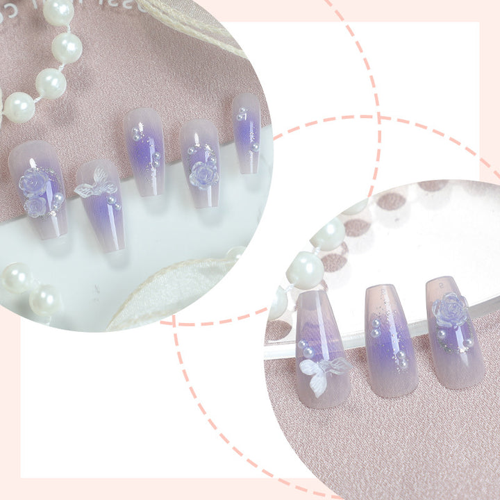 Artistic Ombre Floral Press-On Nail Set Bowlift