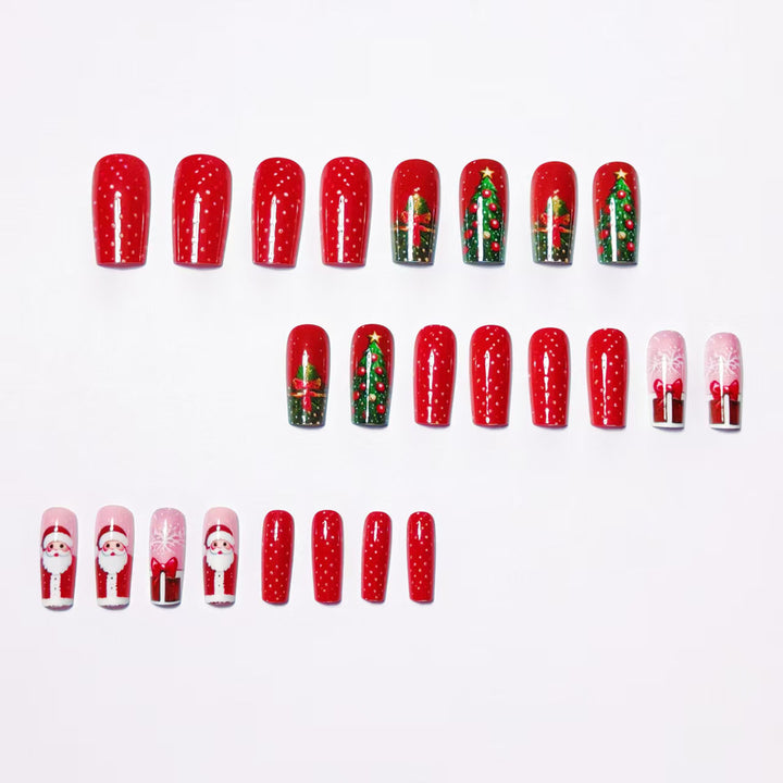 Christmas nail art with festive Santa and Christmas tree design Bowlift