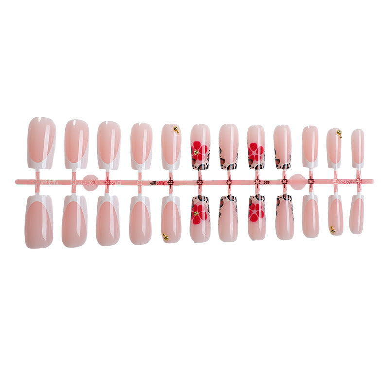 Decorative Flower Press-On Nail Set Bowlift