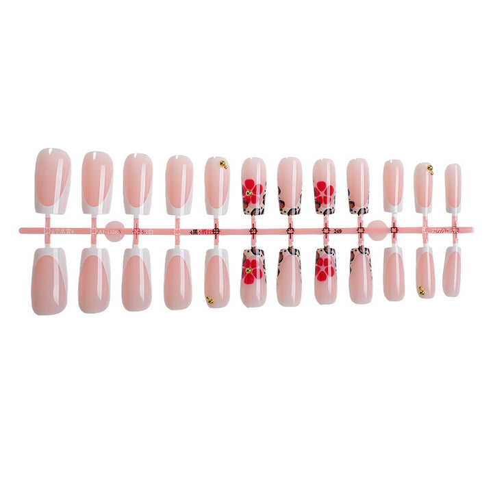 Decorative Flower Press-On Nail Set Bowlift