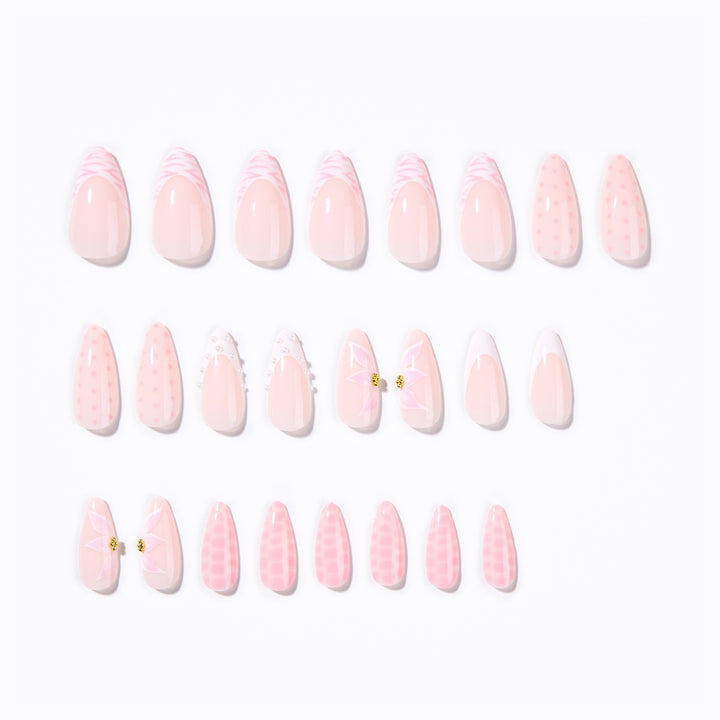 Artistic stiletto nails with elegant 3D decorations Bowlift