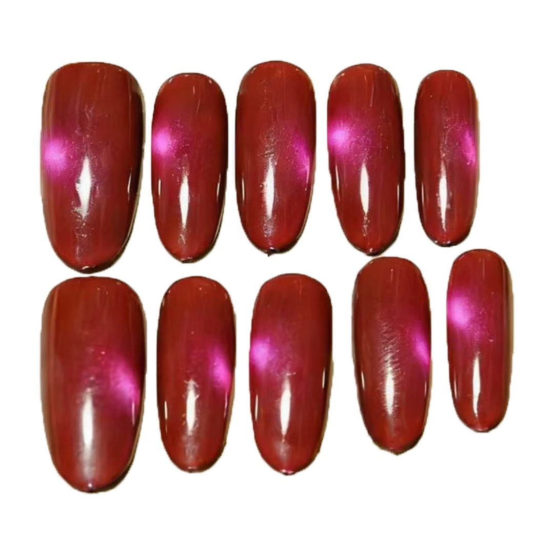Glossy Almond-Shaped Press-On Nail Extensions Bowlift