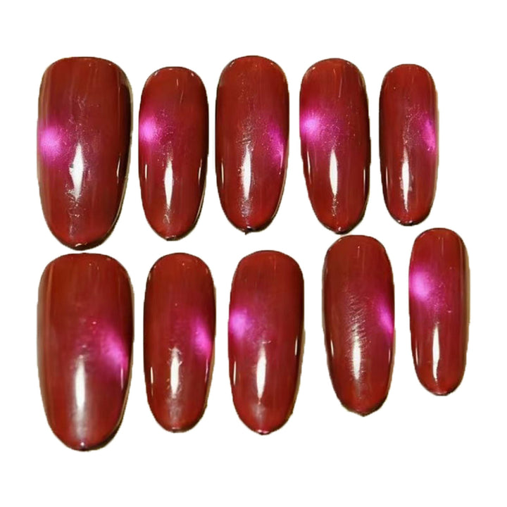 Glossy Almond-Shaped Press-On Nail Extensions Bowlift