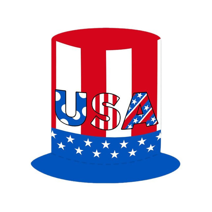 Independence Day oversized novelty top hat with flexible foam core and adjustable elastic chin strap Bowlift
