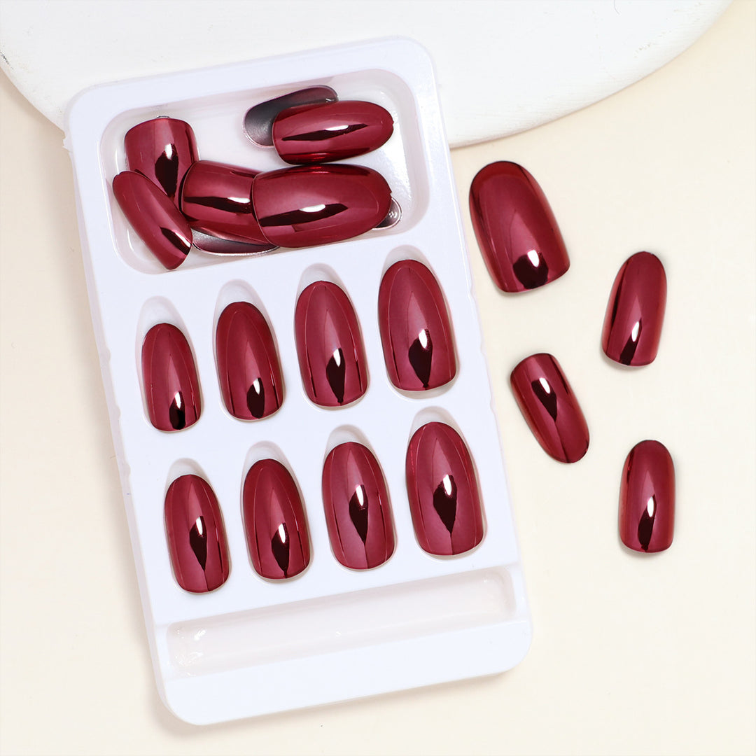 Luxury Glossy Almond-Shaped Press-On Nails Bowlift