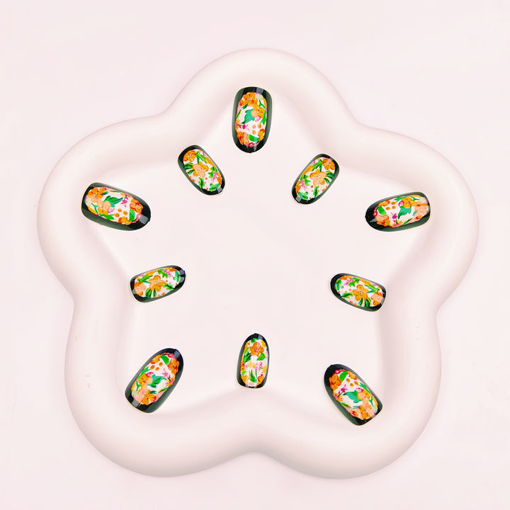 3D Floral Design Nail Art Bowlift