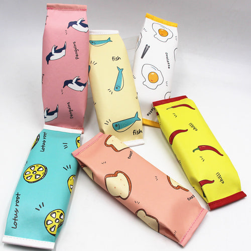 Cute Bread-Themed Zippered Pencil Case Bowlift