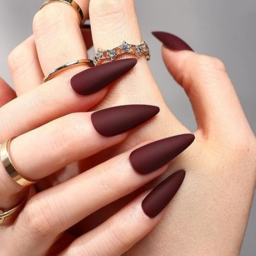 Matte Stiletto Press-On Nail Tips Bowlift