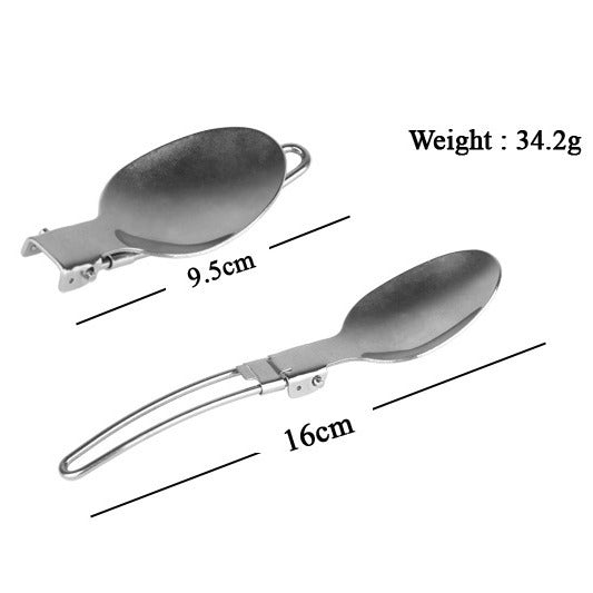 Foldable Stainless Steel Camping Cutlery Set with Locking Hinge and Carry Pouch Bowlift