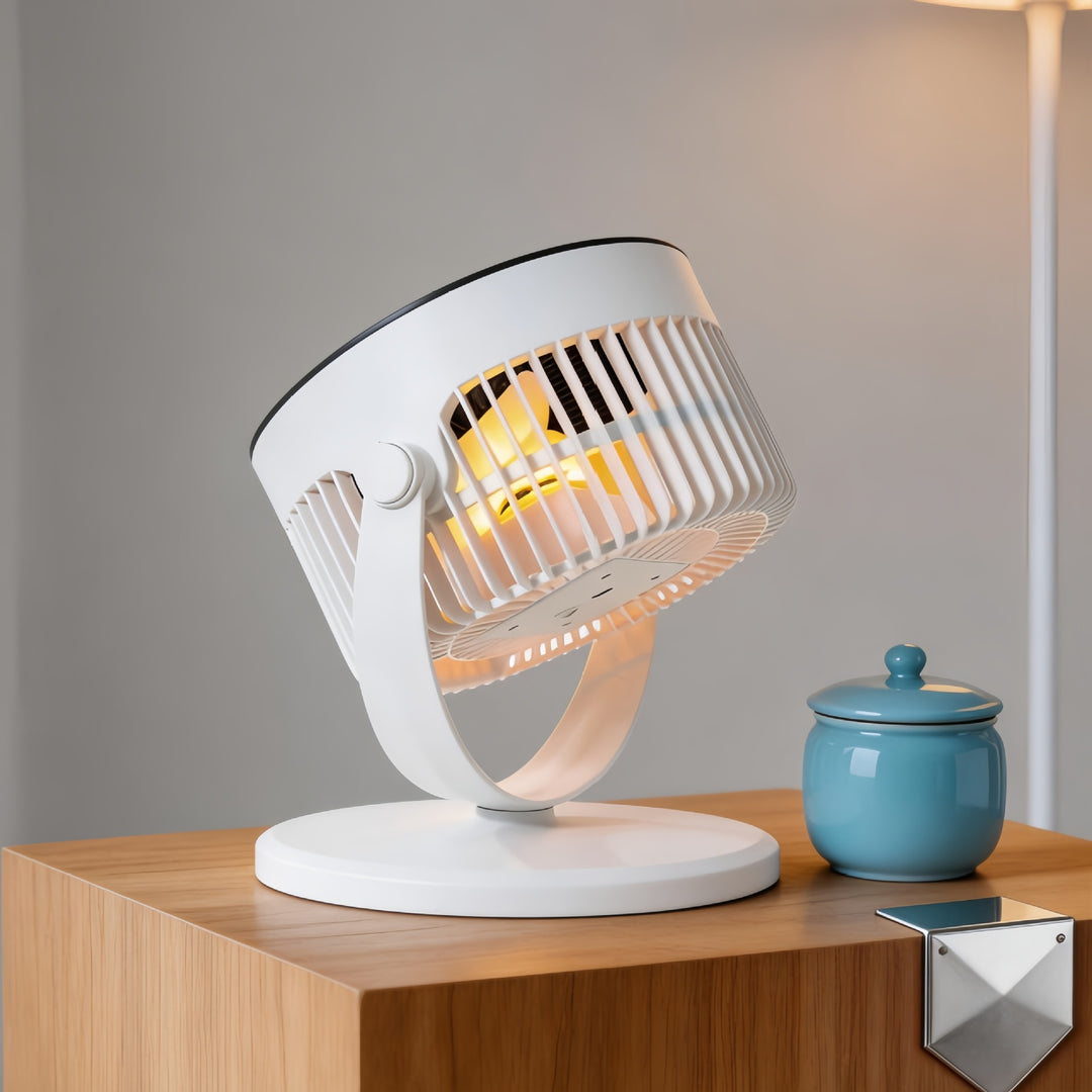 Ladies portable fan with LED lighting and adjustable tilt angle Bowlift