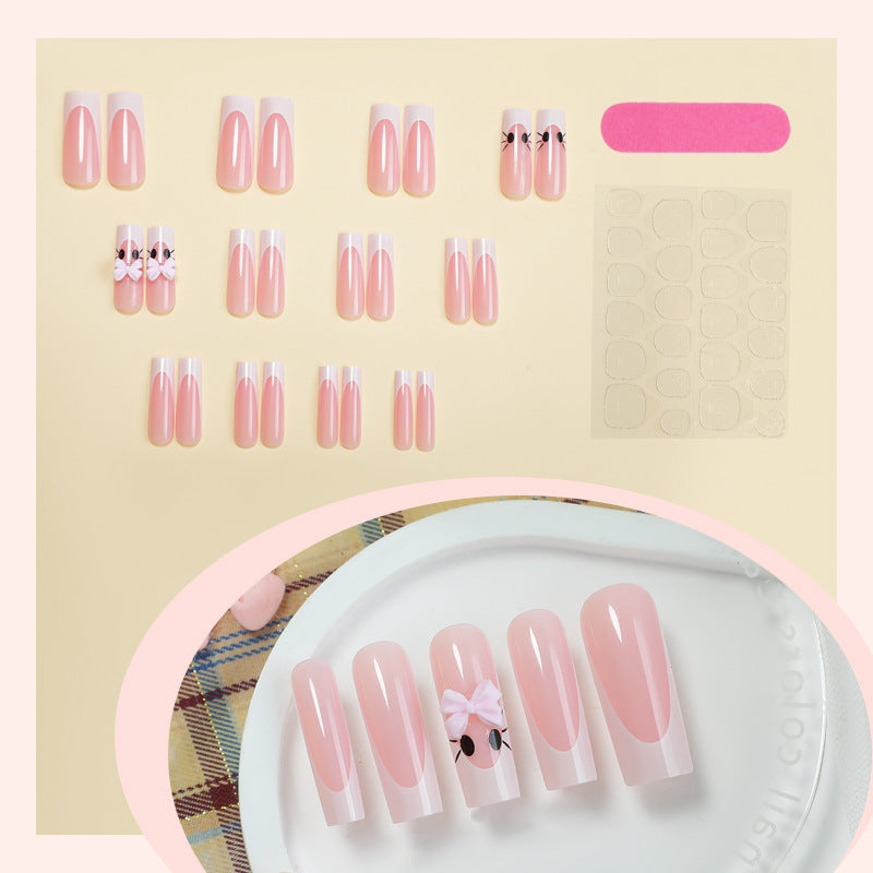 Cute Character Press-On Nail Set Bowlift