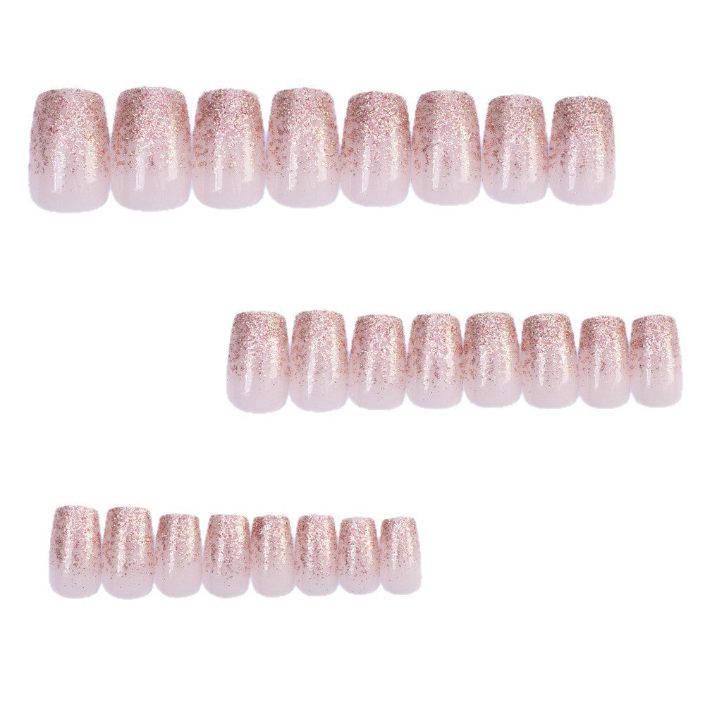 Glittering artificial nails with delicate gradient Bowlift