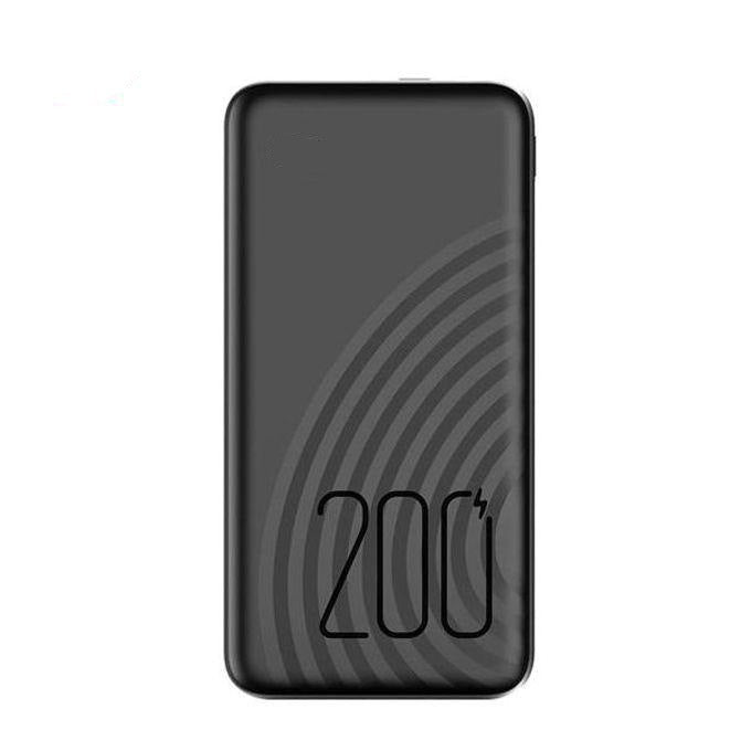 High-capacity wireless power bank with integrated retractable charging cables and LED battery indicators Bowlift
