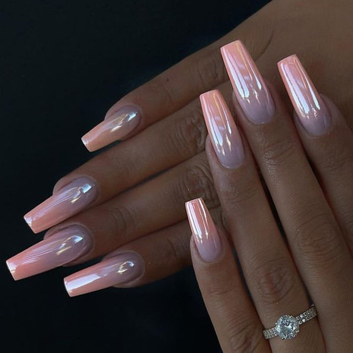 Glossy Gel Nail Extensions Bowlift