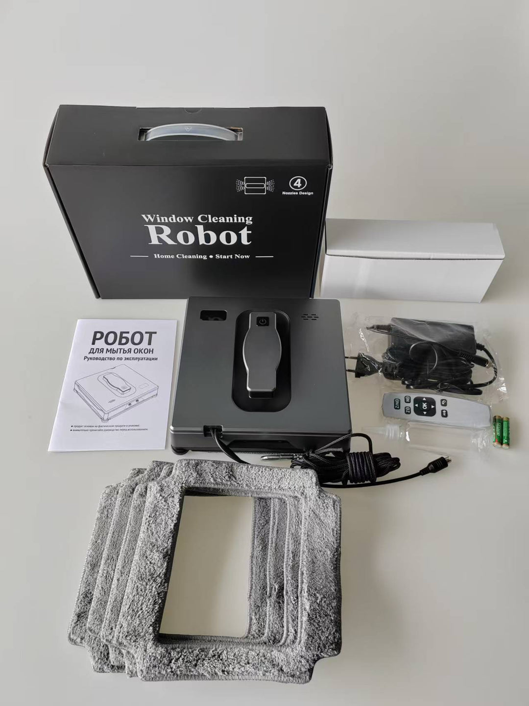 advanced robotic window cleaning system with remote control and safety tether Bowlift