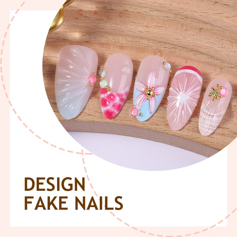 Creative nail art set with floral designs and decorative accents Bowlift