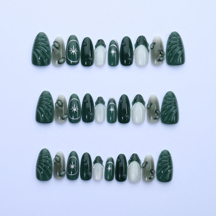 Artificial nails with botanical motifs Bowlift