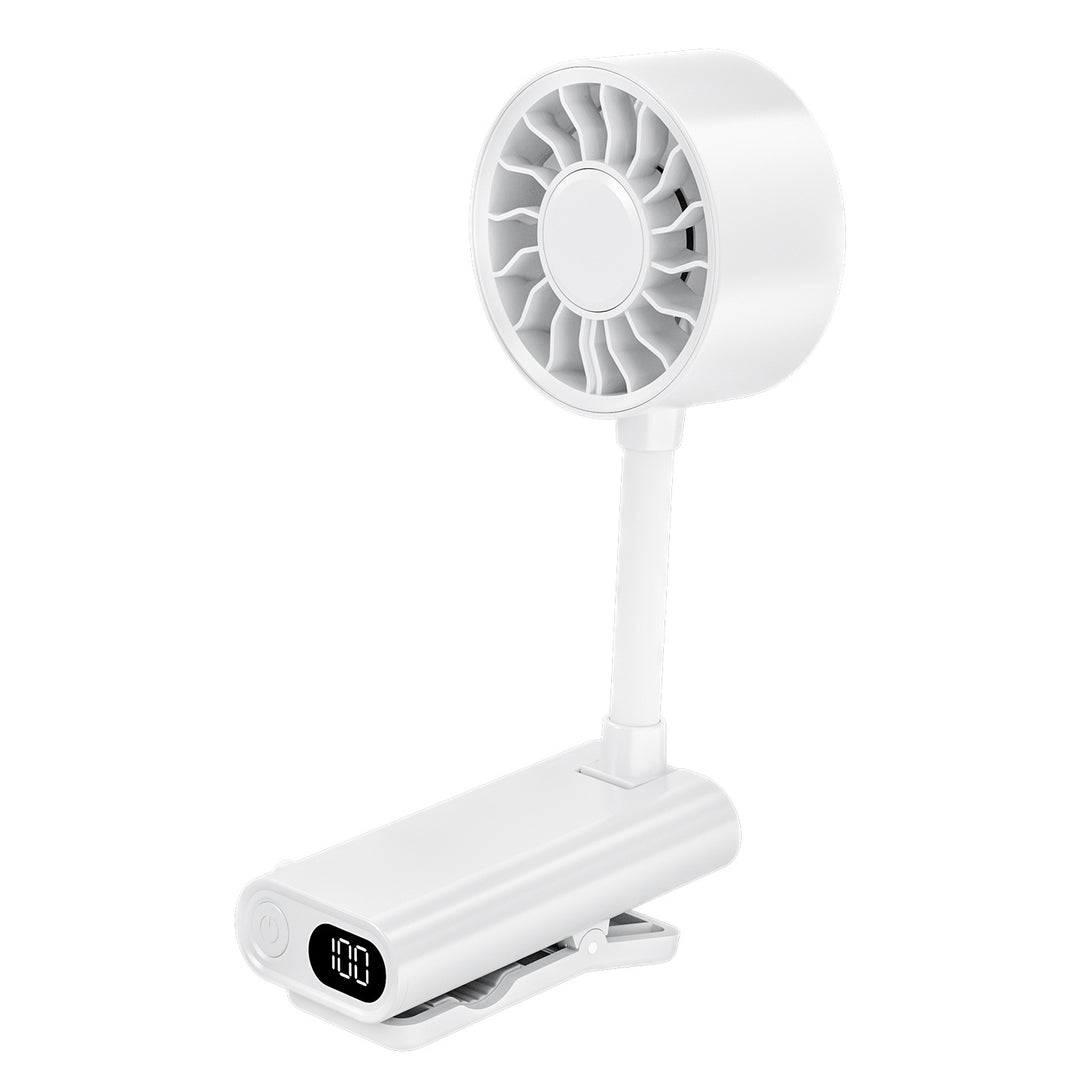 Women's portable mini fan with powerful battery and flexible mount Bowlift