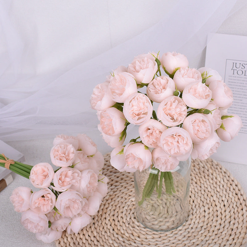 Lifelike Faux Peony Bouquet