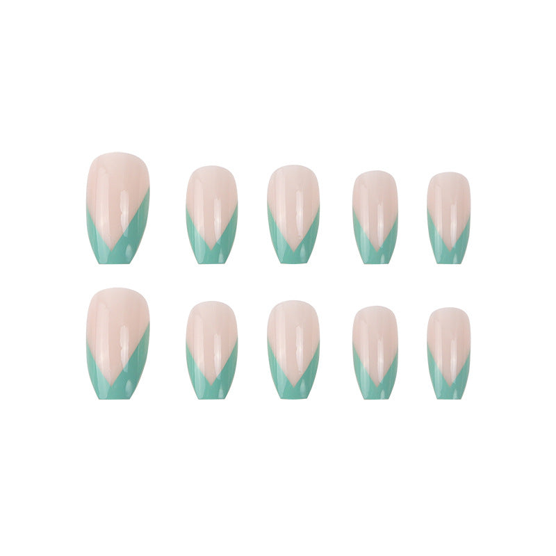 Stylish French Tip Stiletto Press-On Nails Bowlift