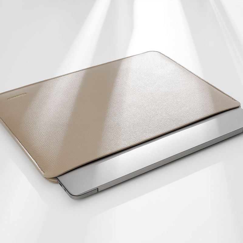 Minimalist Padded Vegan Leather Laptop Sleeve with Microfiber Lining Bowlift