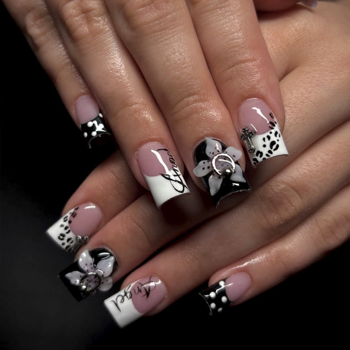 Artificial nails with Floral Design Bowlift