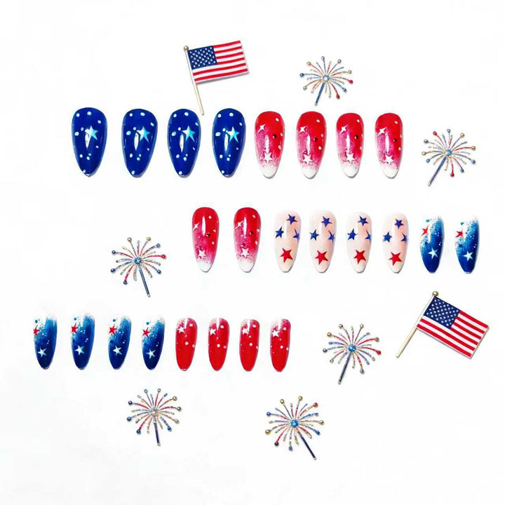 Creative artificial nails with festive star design Bowlift