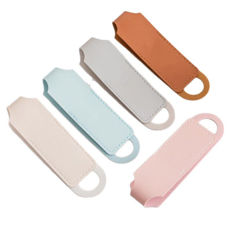 slim leather AirTag key tag protective case with keyring loop Bowlift