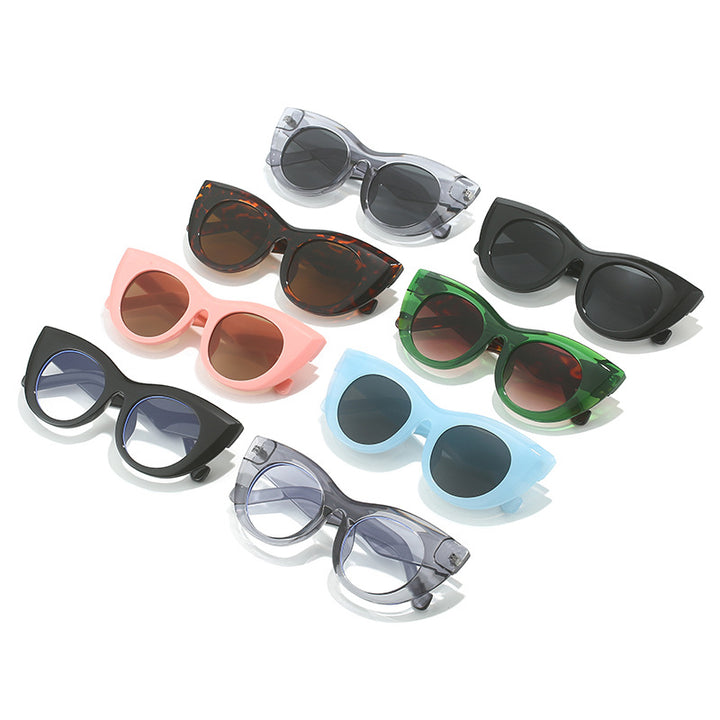 Ladies Cat-Eye Sunglasses with Wide Frame and UV Protection Bowlift