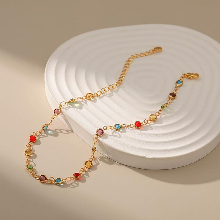 Colorful Gemstone Ankle Bracelet Bowlift