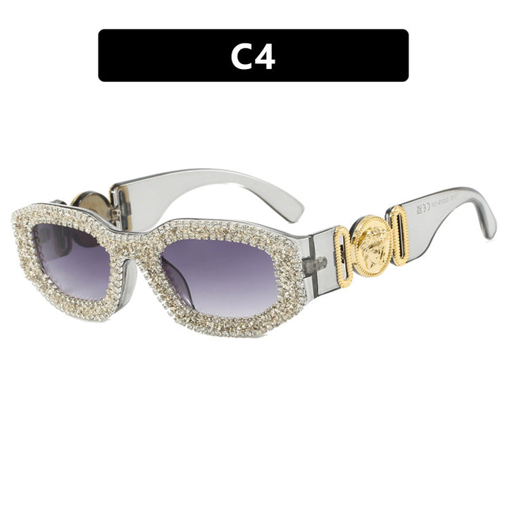 Women's extravagantly designed sunglasses with rhinestone-studded frame Bowlift