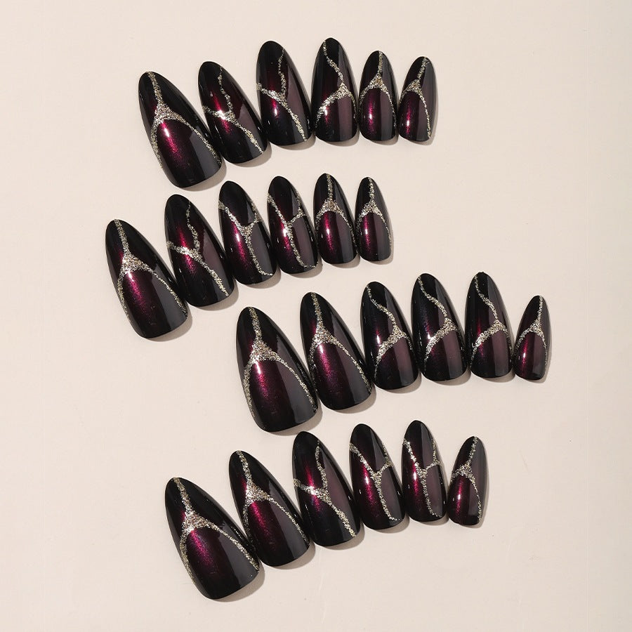 Acrylic nail set with glamorous accents and high-gloss finish Bowlift