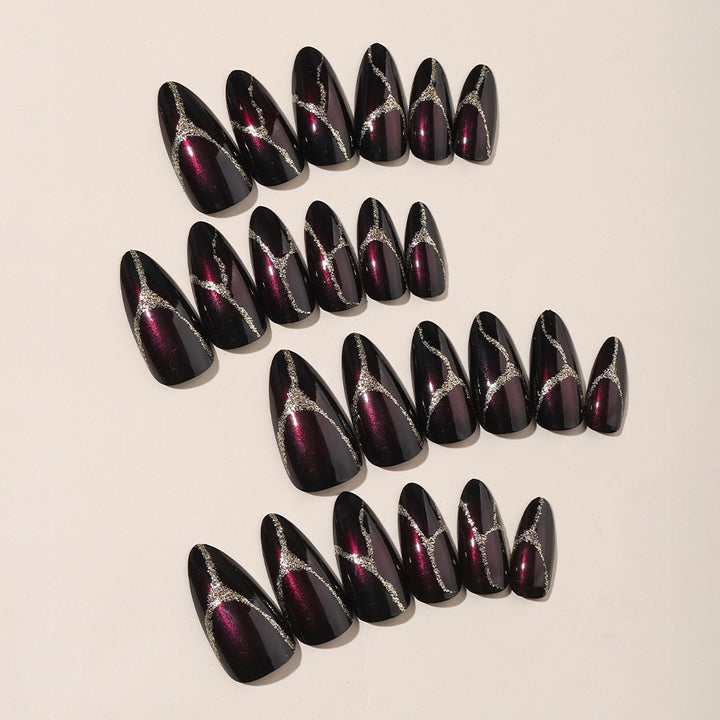 Acrylic nail set with glamorous accents and high-gloss finish Bowlift