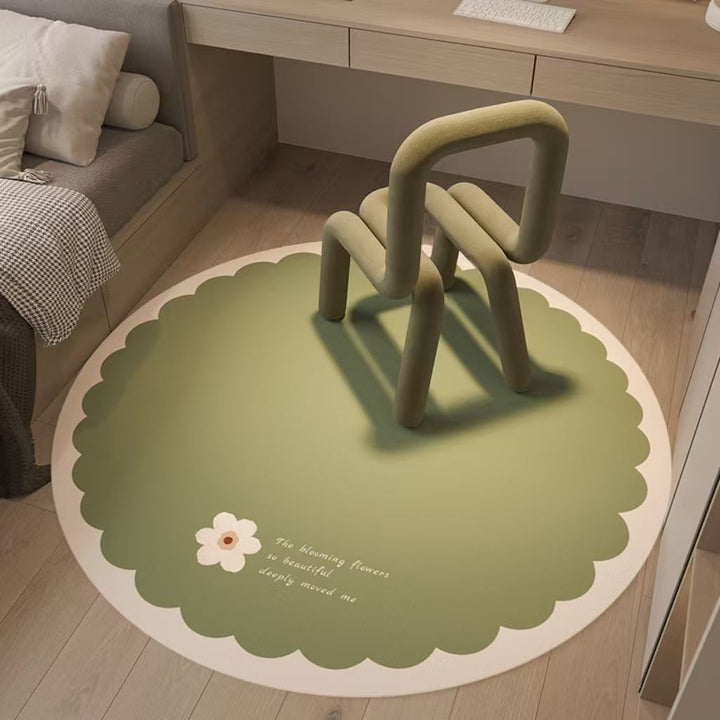 Floral Design Round Area Rug