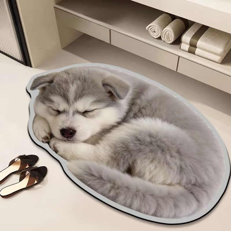 Realistic Lion Cub Shaped Floor Mat