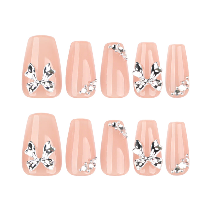 Artful Nail Extensions with Shiny Accents Bowlift