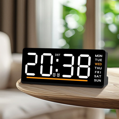 Digital clock with large LED display and multiple alarm functions Bowlift