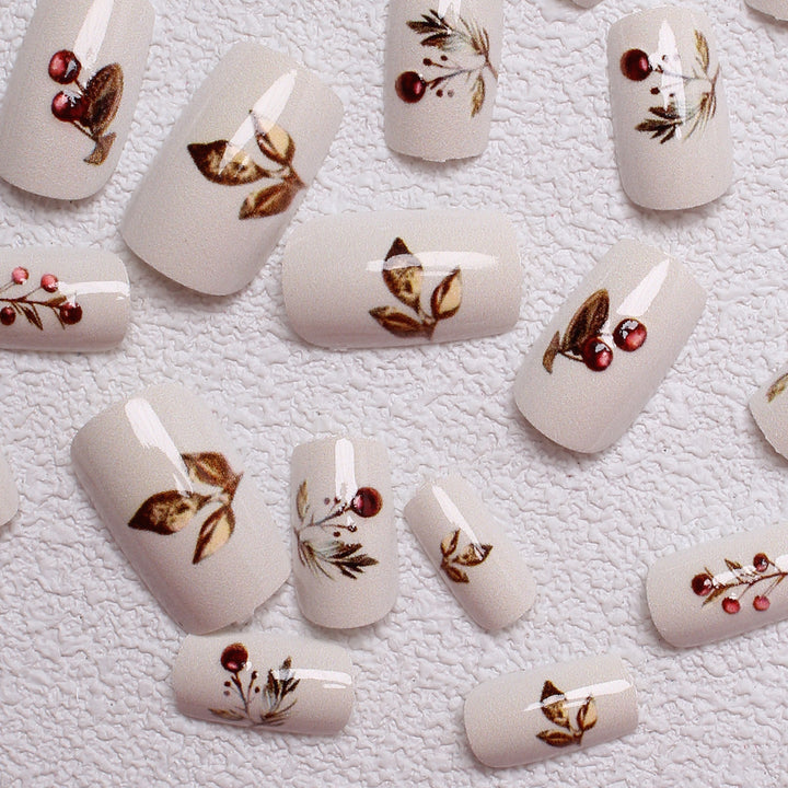 Elegant Holiday-Themed Press-On Nails Bowlift