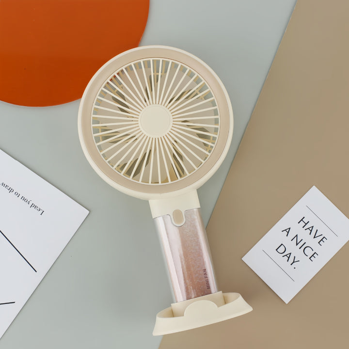 Women's Portable Mini-Hand Fan with Spray Function and Ergonomic Design Bowlift